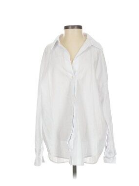 Zara Long Sleeve, White Button Down Blouse